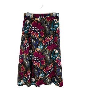 Random Sportswear Skirt Women Small Floral All Over Print Midi A-Line Vintage